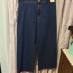 Universal Thread Sailor Wide Leg High Rise Dark Wash Jeans Sz 14
